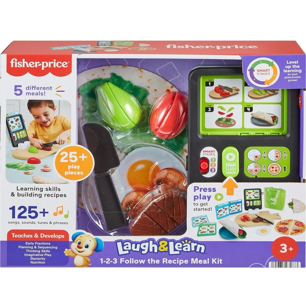 Fisher-Price Laugh & Learn Follow the Recipe Meal Kit Pretend Cooking Playset